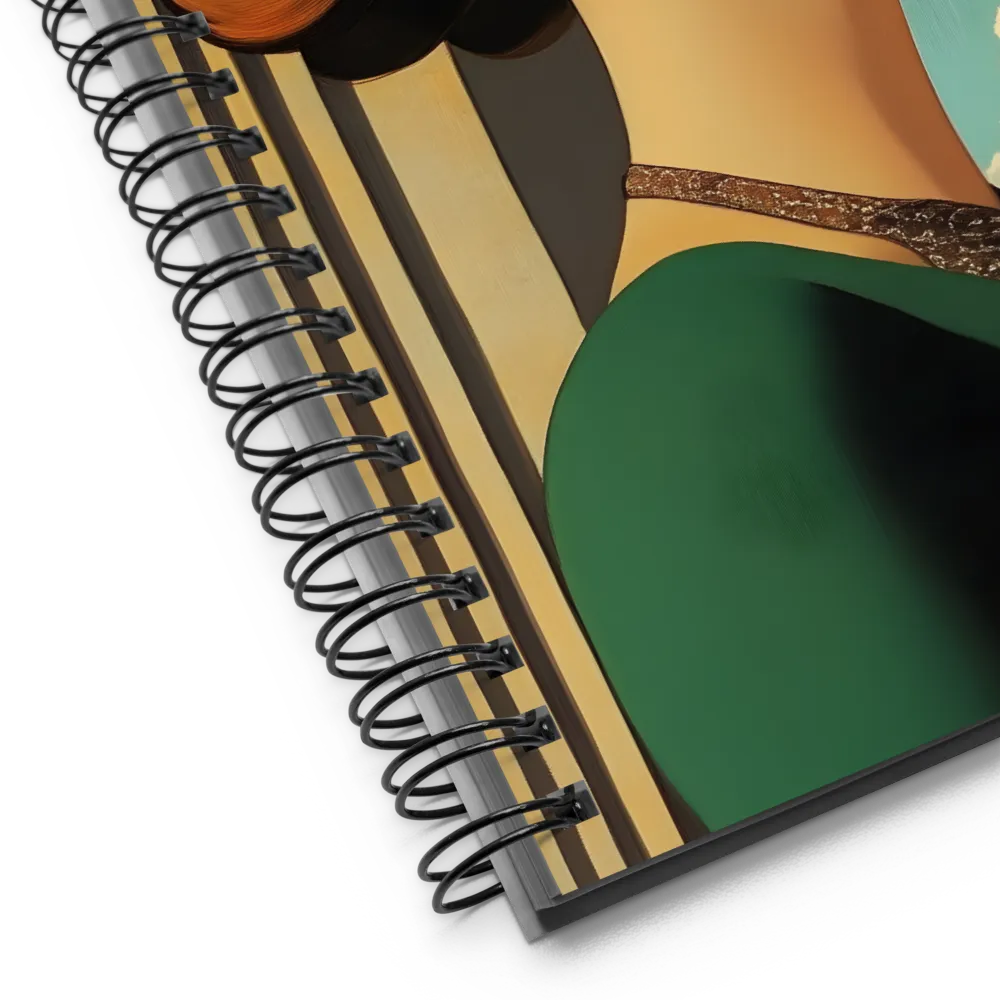 Elegance in Art Deco: A Portrait of Grace | Spiral Notebook