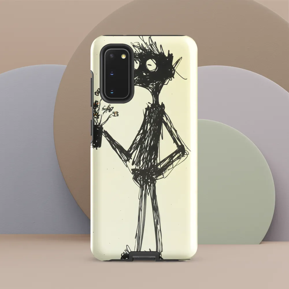 Whimsical Figure with Flowers