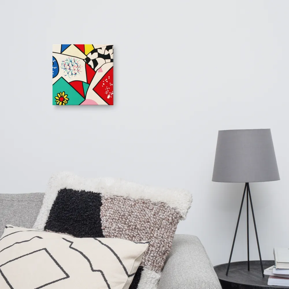 Joyful Geometry: A Playful Dance of Shapes and Colors | Canvas | 12″×12″