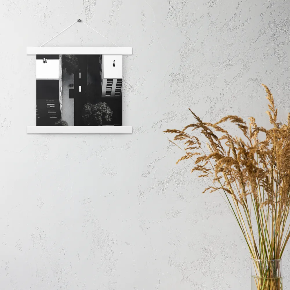 Urban Serenity from Above | Poster With White Wood Hanger | 10″×10″