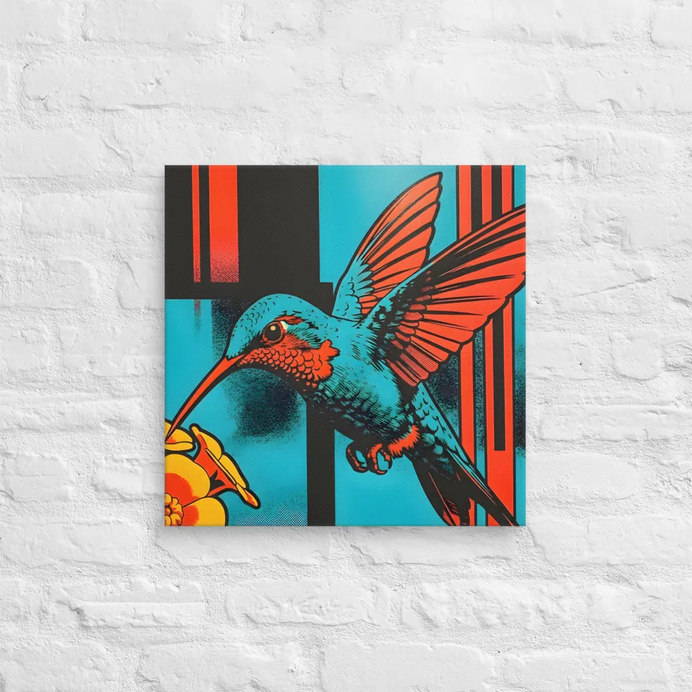 Cyan Hummingbird 
 Canvas | 18″x 18″