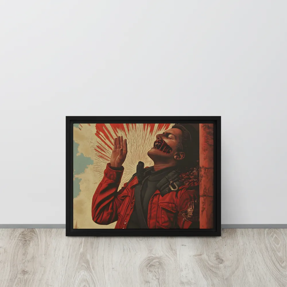 Defiant Echoes of Ruin | Canvas with Black Frame | 12″×16″