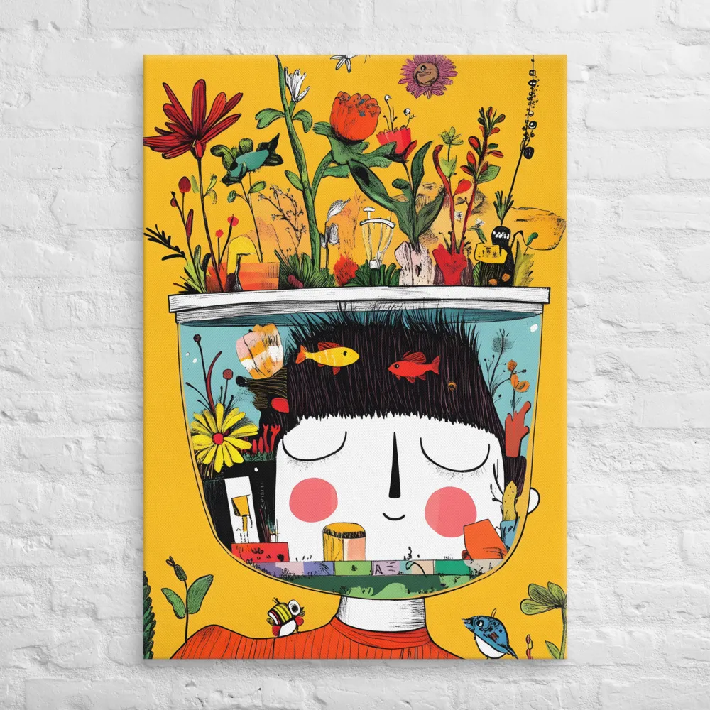 Whimsical Garden Head | Canvas | 28″×40″