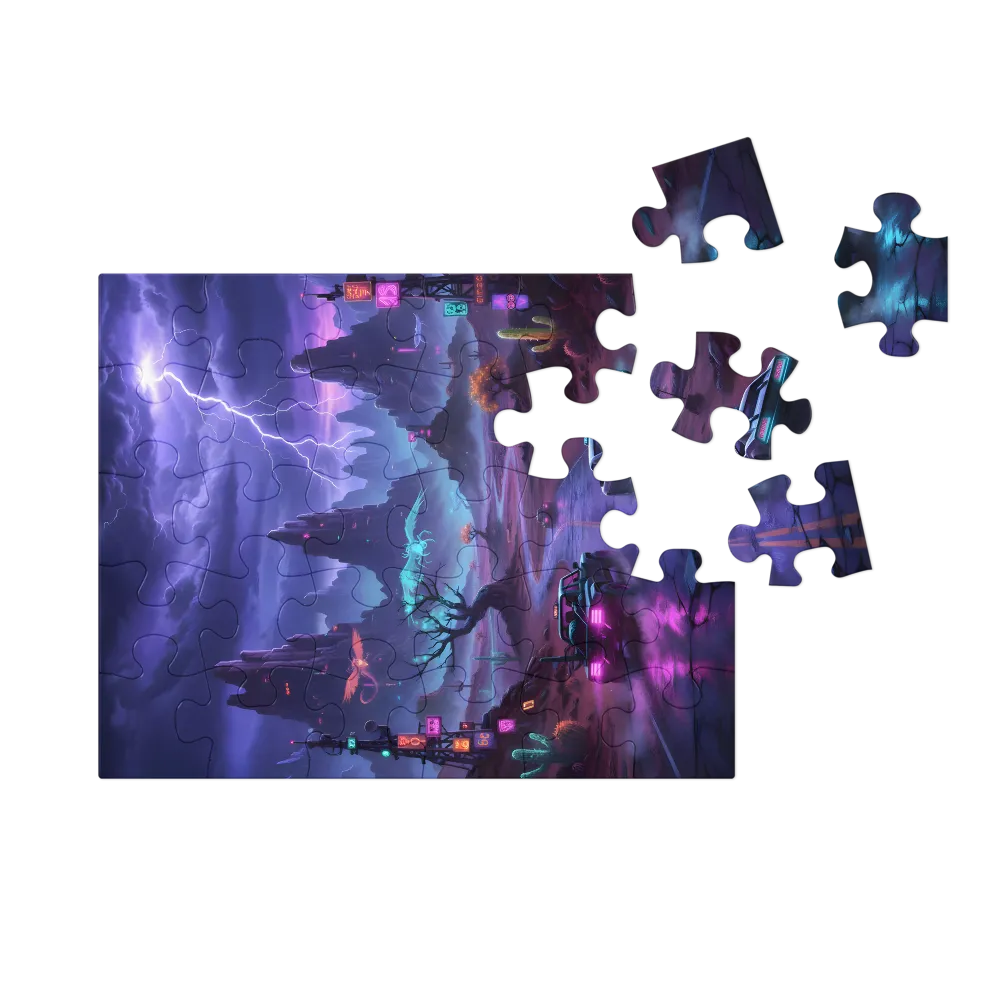 Neon Desert Highway 
 Jigsaw Puzzle in Tin Box