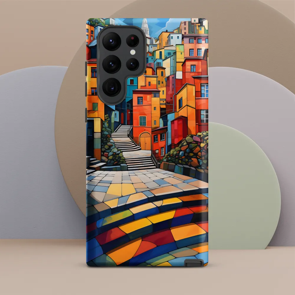 Vibrant Village: A Cubist Journey