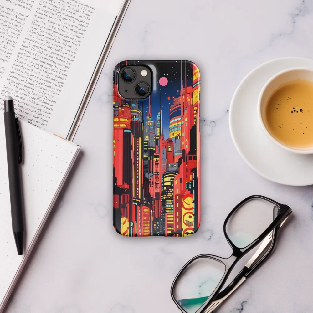 Neon Dreams: A Cyberpunk Cityscape | Phone Case |  14 Plus | Snap Case | Glossy