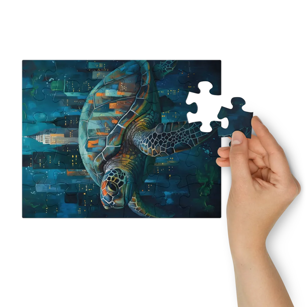 Urban Sea Turtle 
 Jigsaw Puzzle in Tin Box