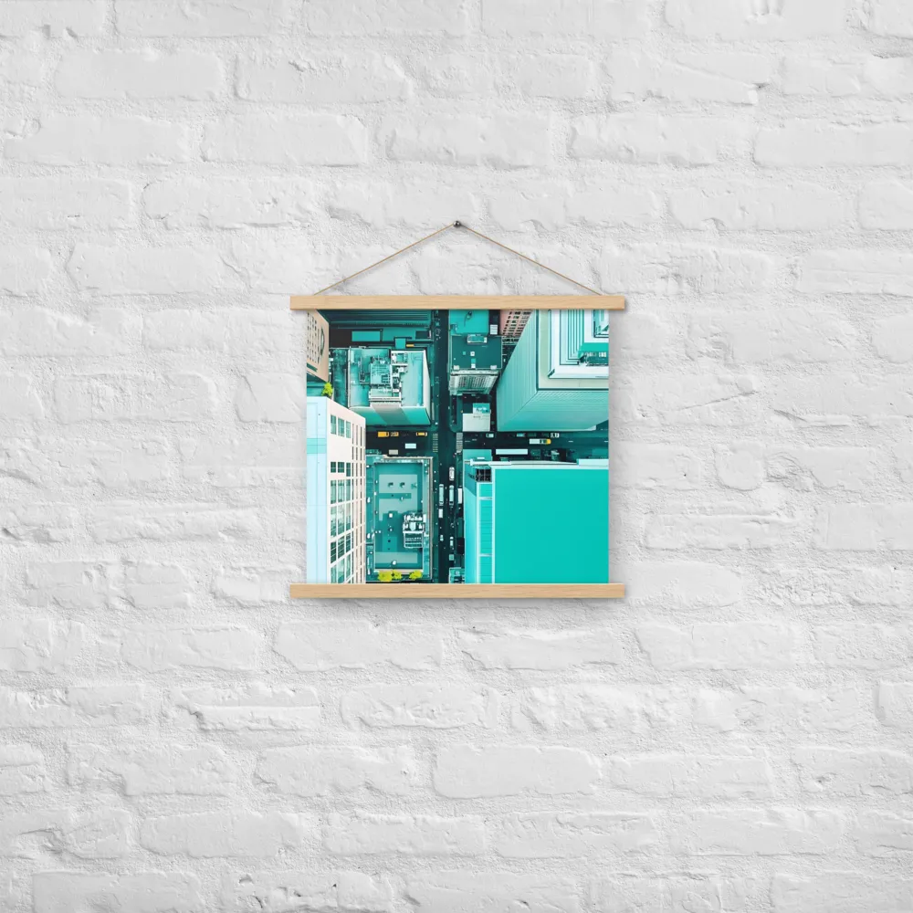Urban Geometry: Aerial Perspective | Poster With Oak Wood Hanger | 18″×18″