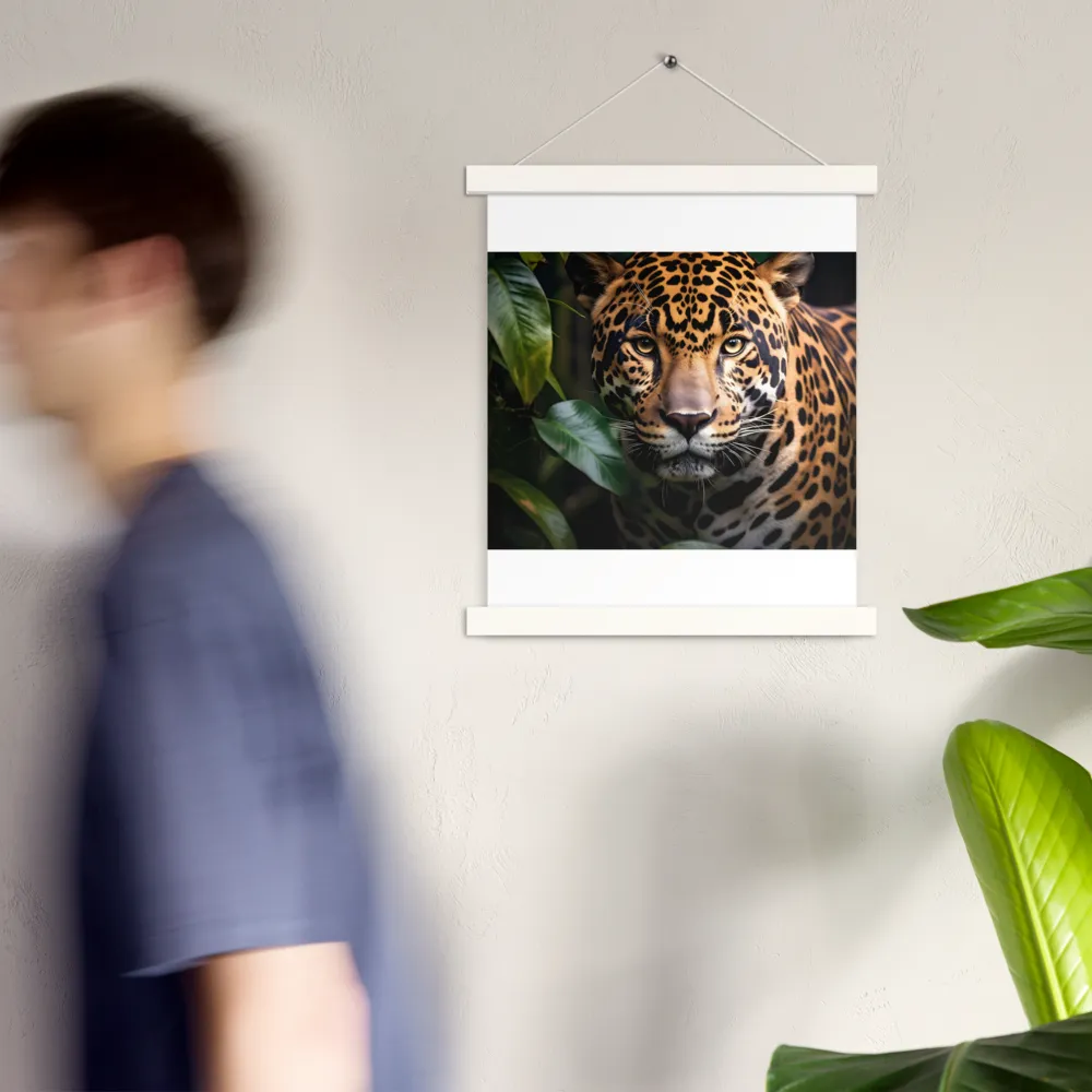 The Intensity of Nature: A Jaguar’s Gaze | Poster With White Wood Hanger | 11″×14″