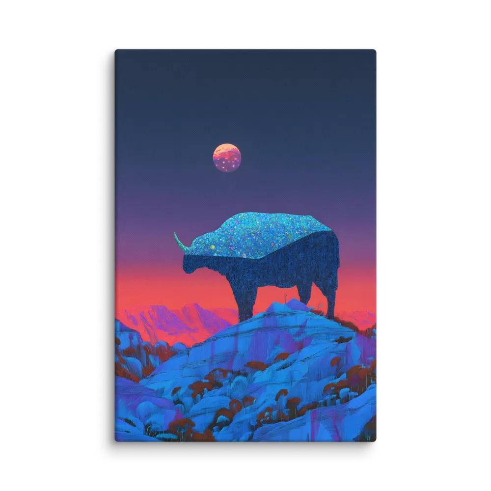 Luminous Bison Under a Celestial Sky | Canvas | 32″×48″