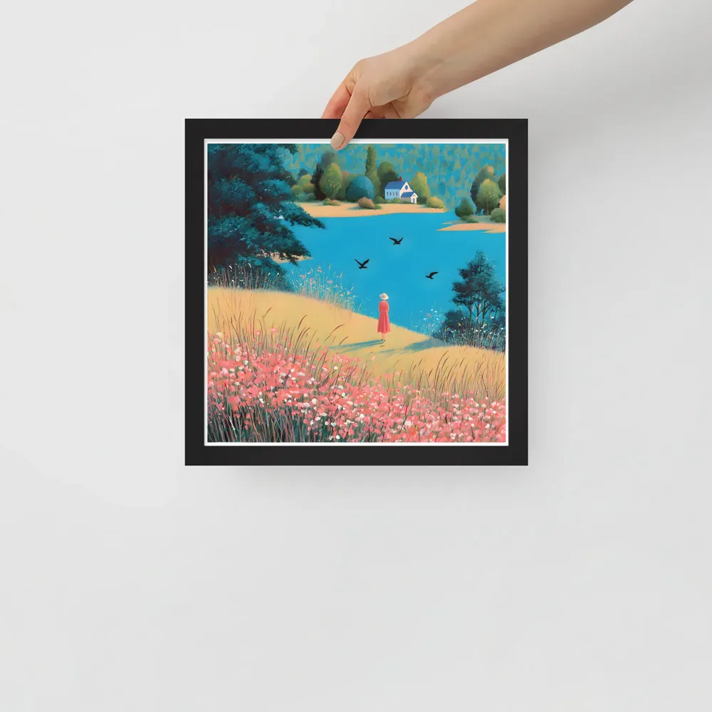 Lakeside Reverie 
 Poster with Black Frame | 12″x 12″