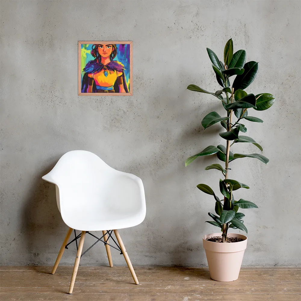 Guardian of Colors | Poster with Red oak Frame | 14″×14″