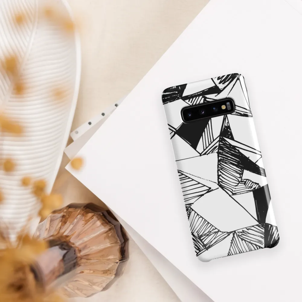 Dynamic Geometry in Ink | Phone Case |  S10 | Snap Case | Glossy