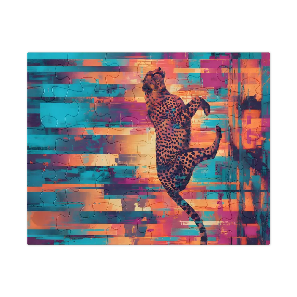 Prismatic Cheetah 
 Jigsaw Puzzle in Tin Box