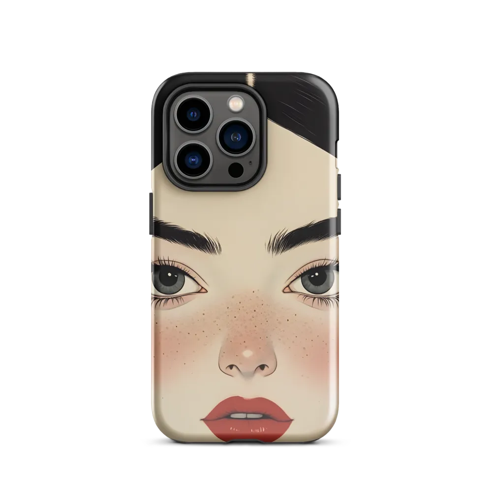Serenity Captured: A Modern Portrait | Phone Case |  14 Pro | Tough Case | Glossy