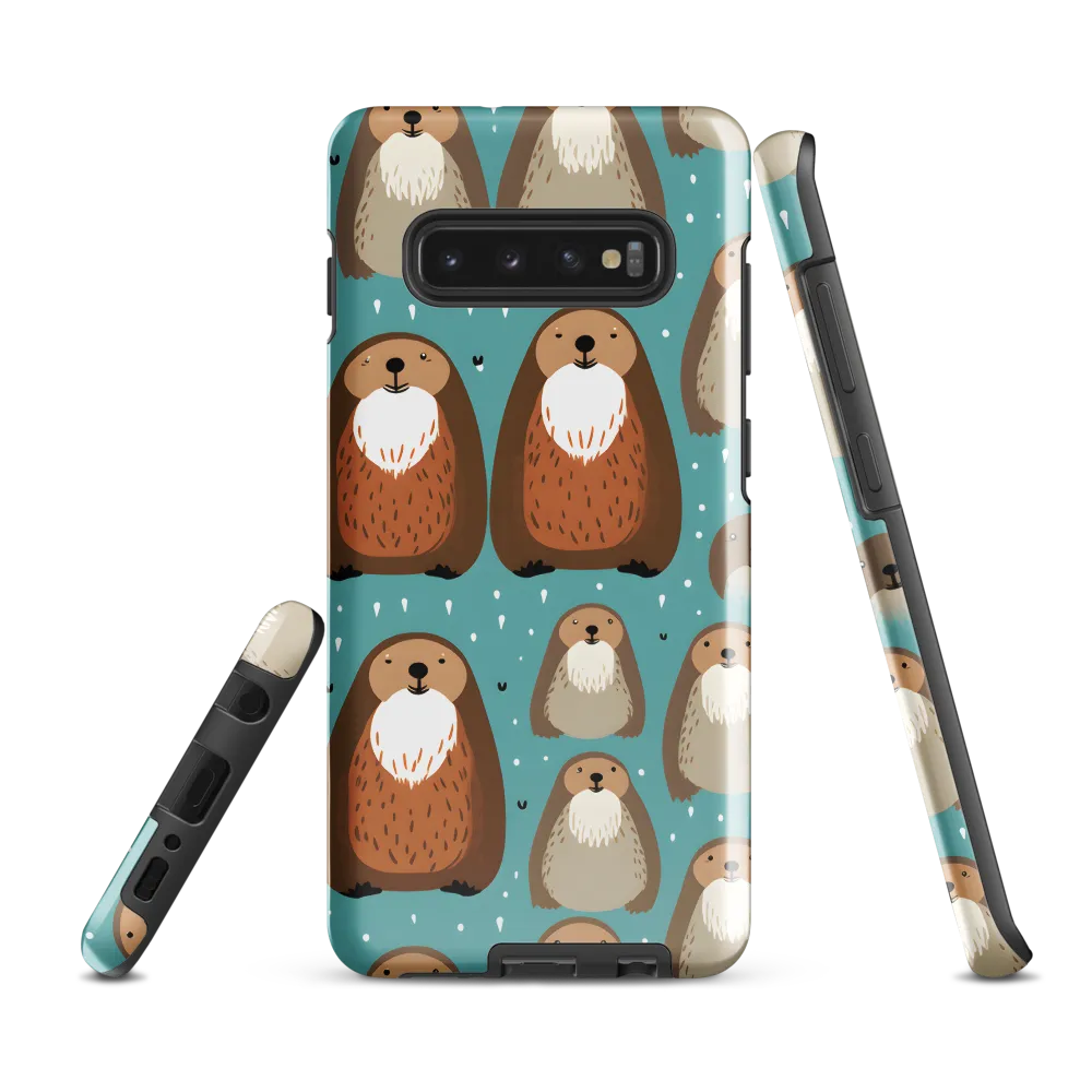 Whimsical Otter Pattern | Phone Case |  S10 Plus | Tough Case | Glossy