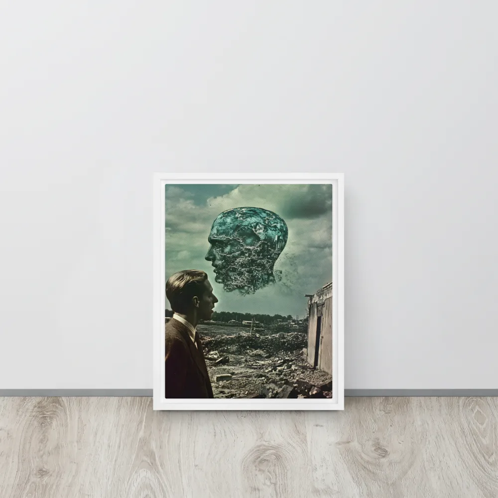 Ethereal Reflections: Identity in a Fragmented World | Canvas with White Frame | 11″×14″