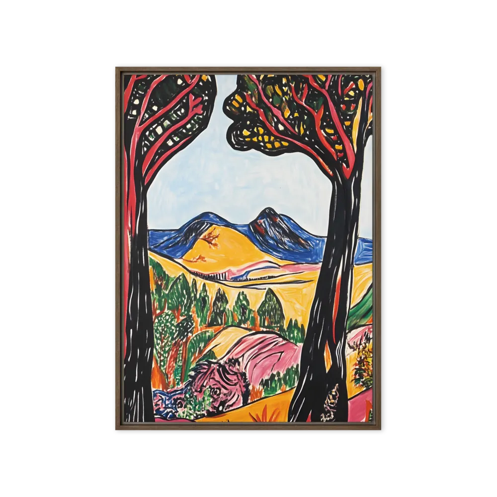 Vibrant Nature's Embrace | Canvas with Brown Frame | 20″×28″