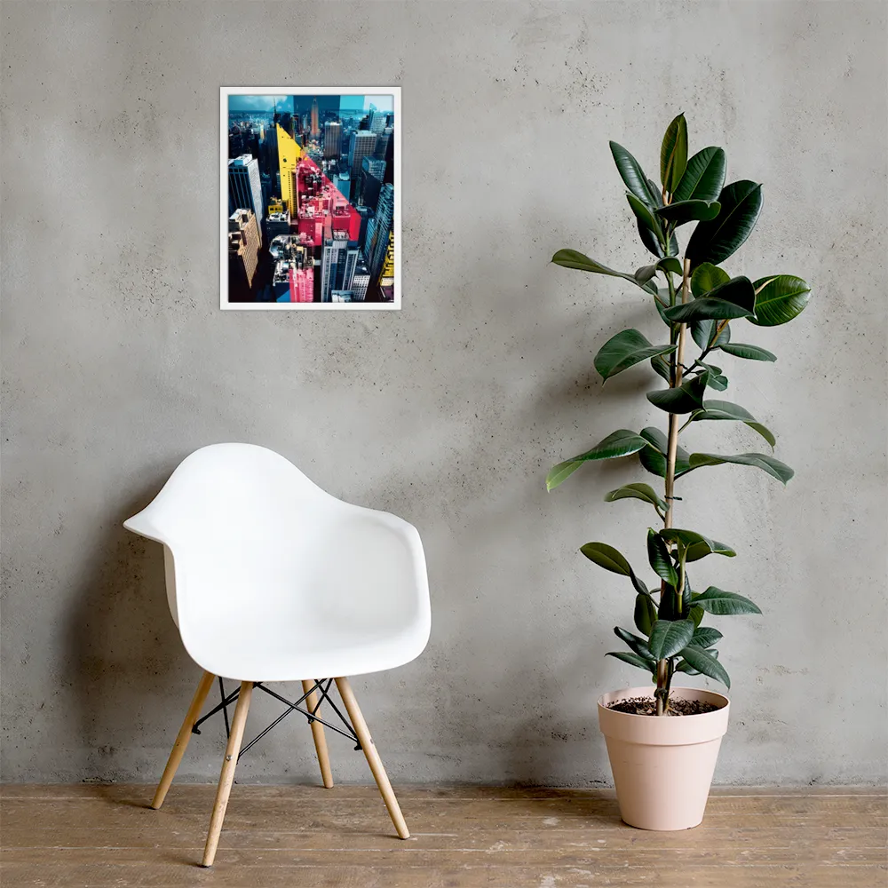 Dynamic Urban Symphony | Poster with White Frame | 16″×20″