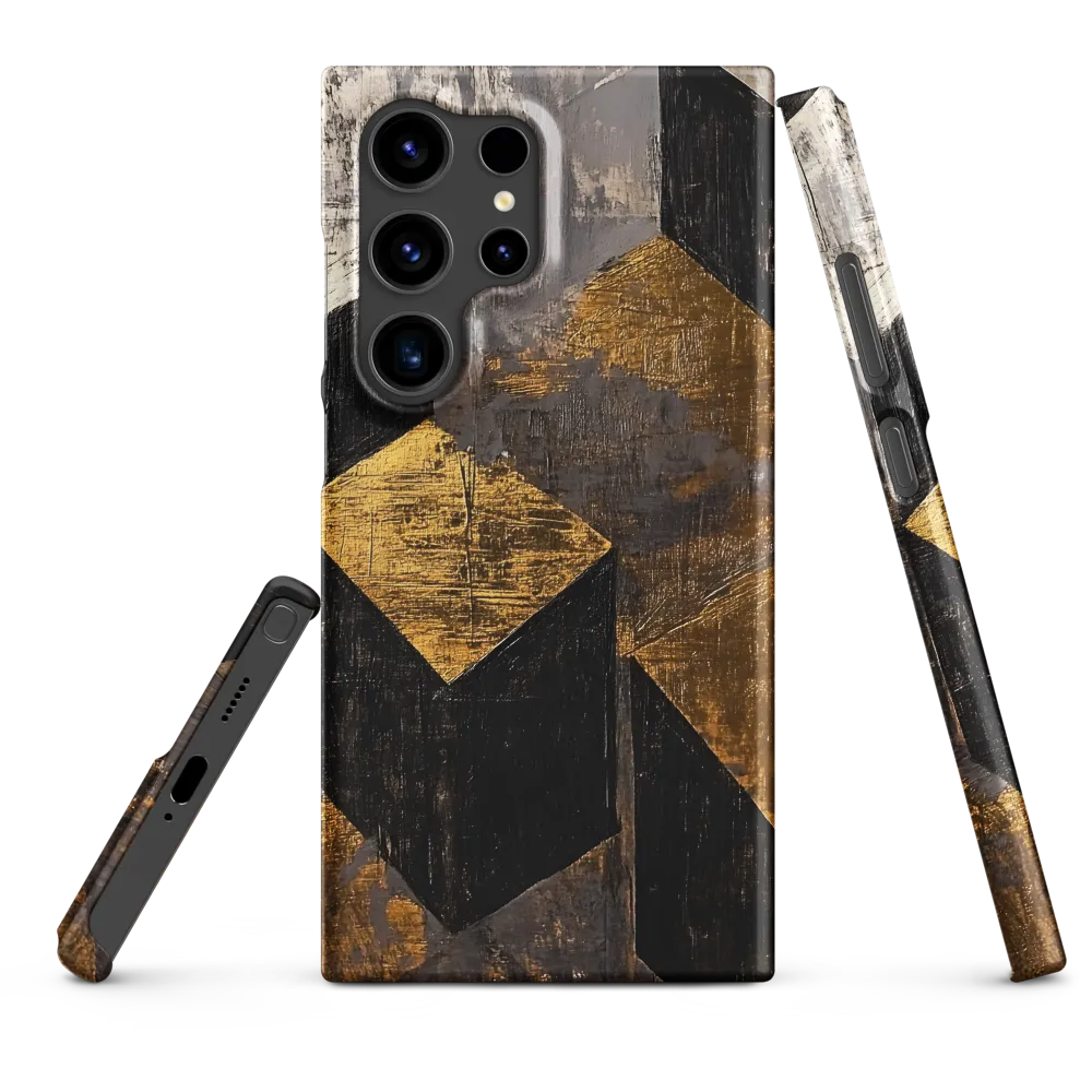 Geometric Harmony in Gold and Black | Phone Case |  S24 Ultra | Snap Case | Matte