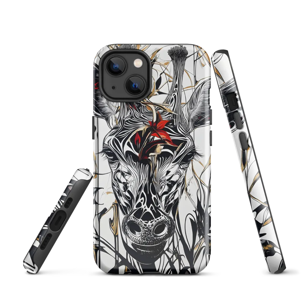 Floral Elegance: The Giraffe's Portrait