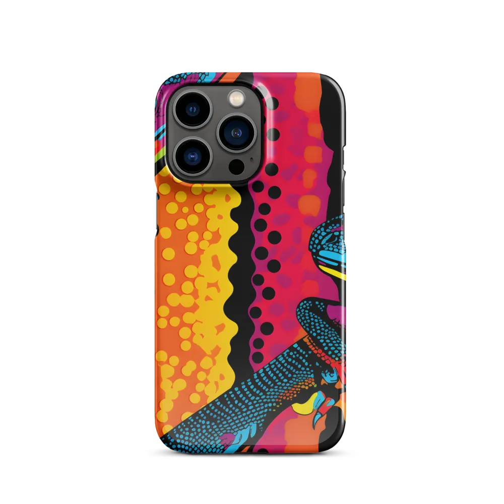 Colorful Encounters: The Playful Geckos | Phone Case |  13 Pro | Snap Case | Glossy