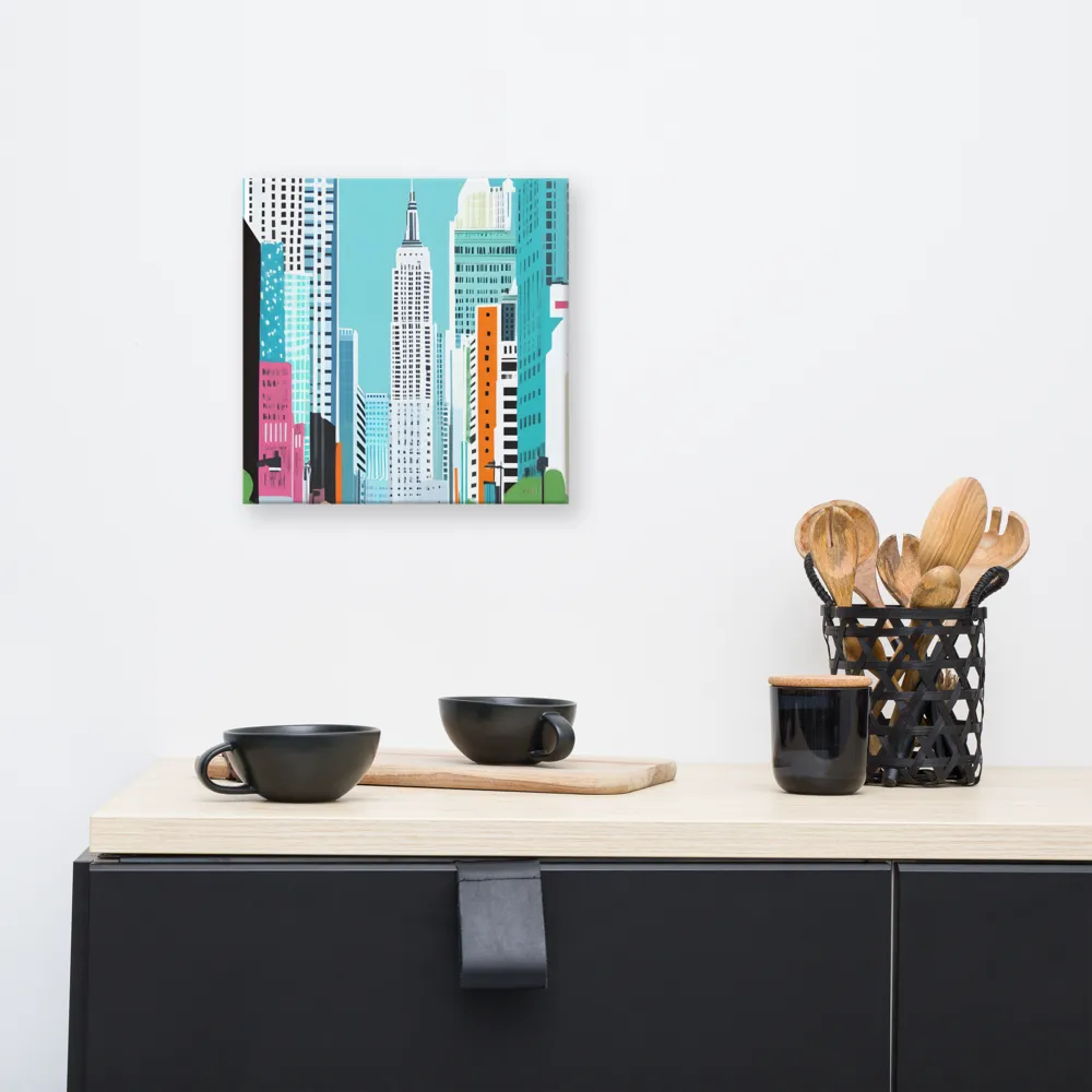 Urban Symphony: A Modern Cityscape | Canvas | 12″×12″