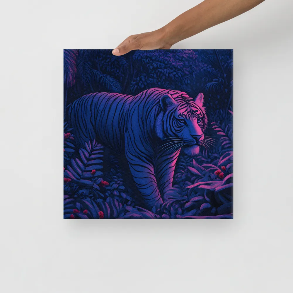 Mystic Prowler: The White Tiger in the Jungle | Canvas | 16″×16″