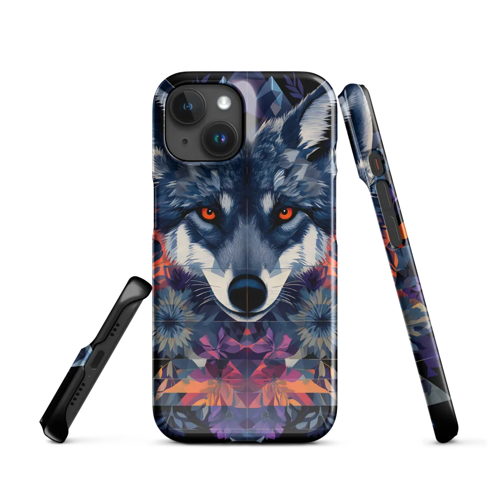 Mystical Wolf Amidst Floral Geometry