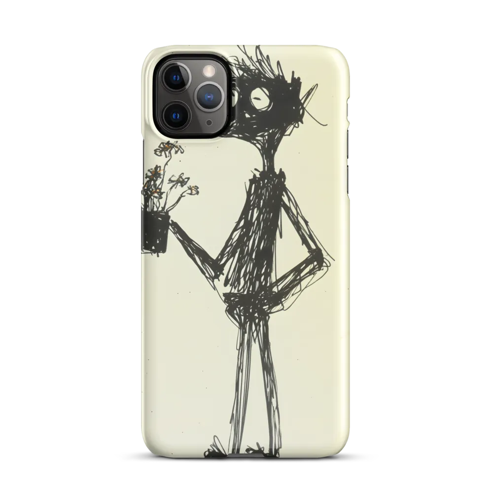 Whimsical Figure with Flowers | Phone Case |  11 Pro Max | Snap Case | Glossy