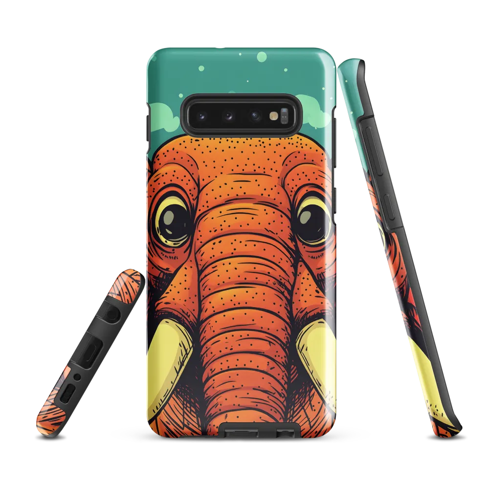 Whimsical Majesty: The Playful Elephant | Phone Case |  S10 Plus | Tough Case | Glossy