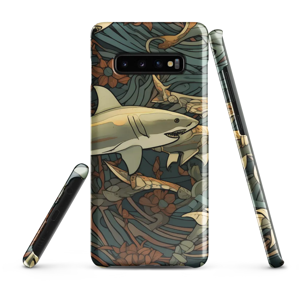 Dynamic Harmony of Sharks and Flora | Phone Case |  S10 Plus | Snap Case | Glossy