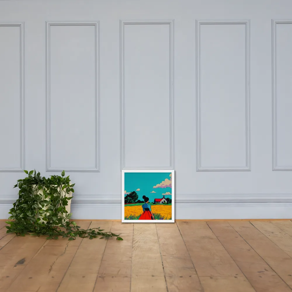 Whispers of a Sunlit Meadow | Poster with White Frame | 14″×14″