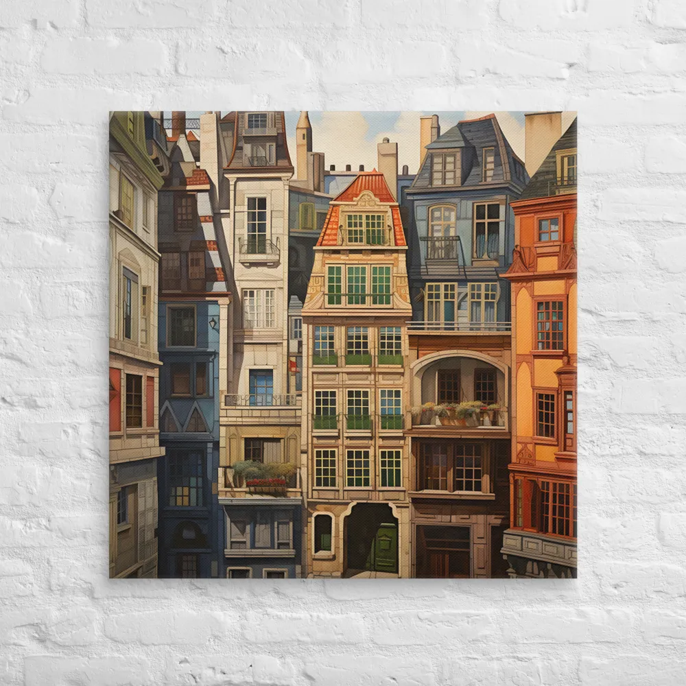 Charming Facades: A Tribute to Urban Living | Canvas | 32″×32″