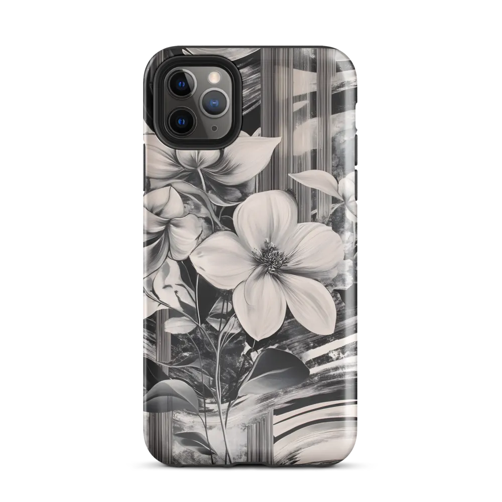 Ethereal Bloom: A Dance of Monochromes | Phone Case |  11 Pro Max | Tough Case | Glossy