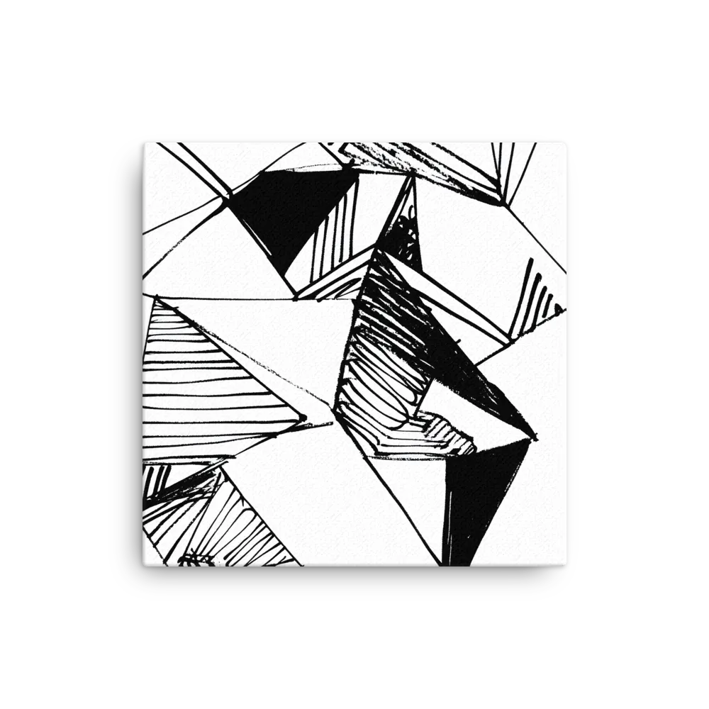 Dynamic Geometry in Ink | Thin Canvas | 16″×16″