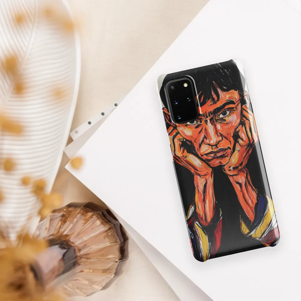 Contemplative Intensity: An Expressionist Portrait | Phone Case |  S20 Plus | Snap Case | Glossy