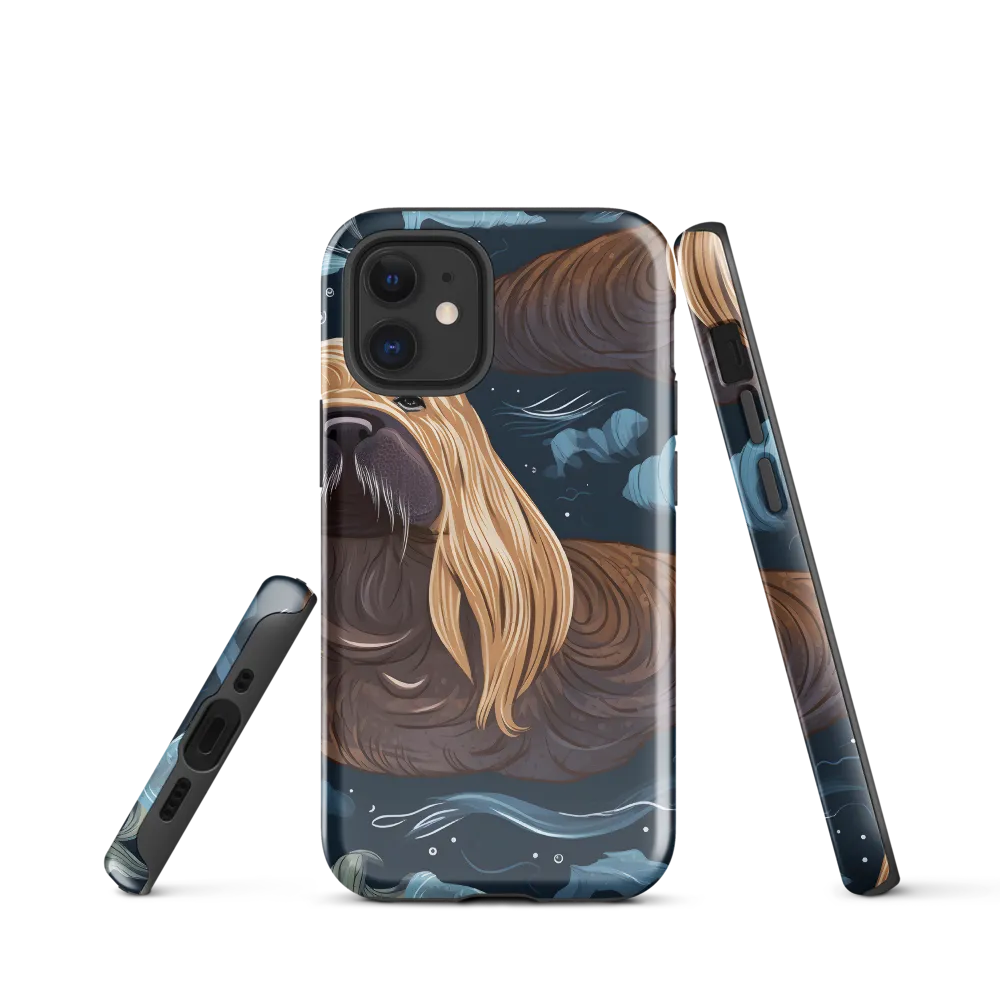 Whimsical Walruses in Deep Blue