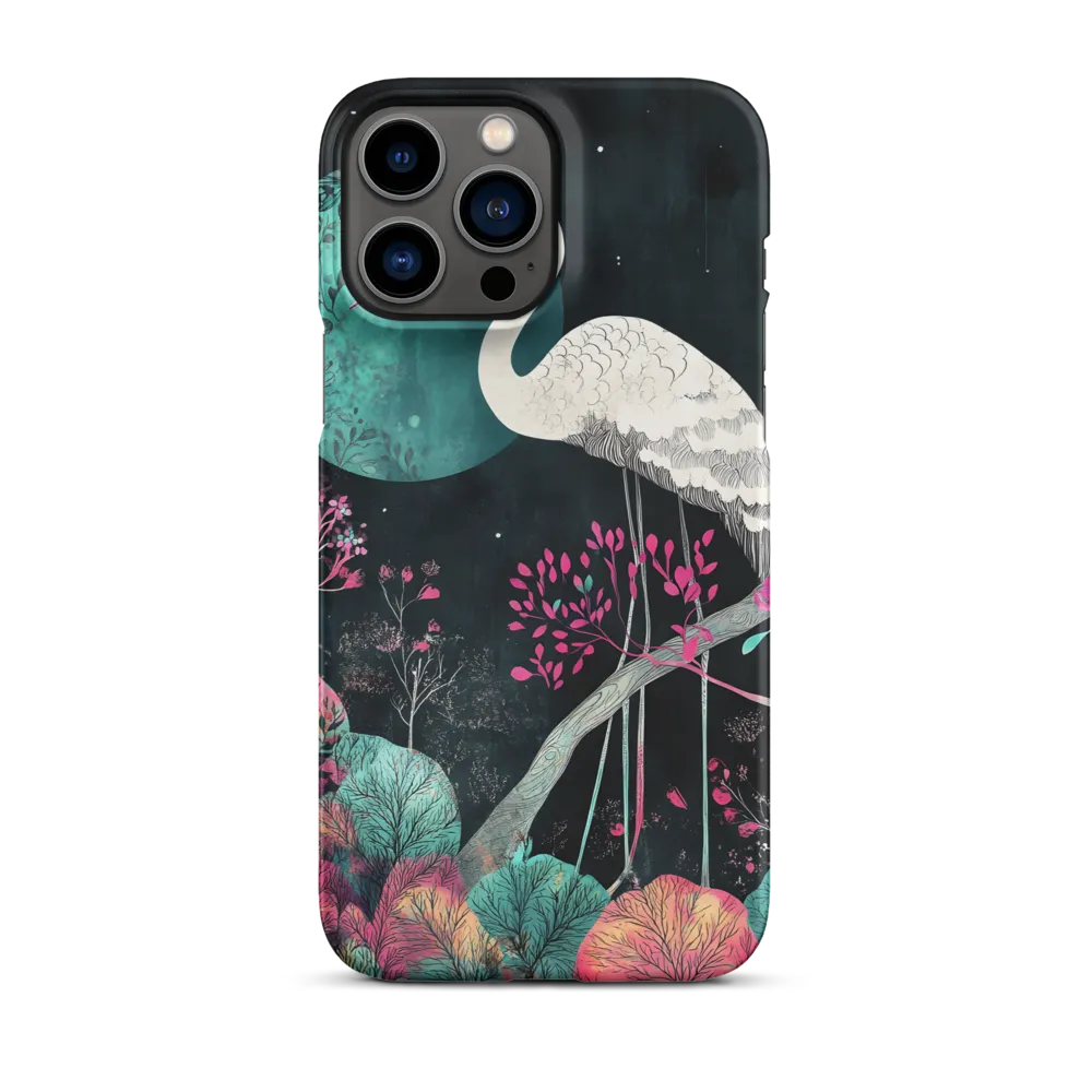 Ethereal Presence: Heron in a Floral Dreamscape | Phone Case |  13 Pro Max | Snap Case | Matte