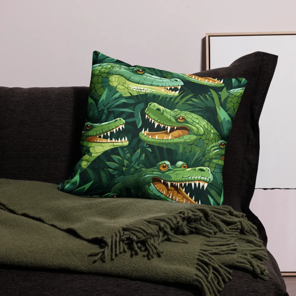 Fierce Crocodilian Medley | Pillow | 22″×22″