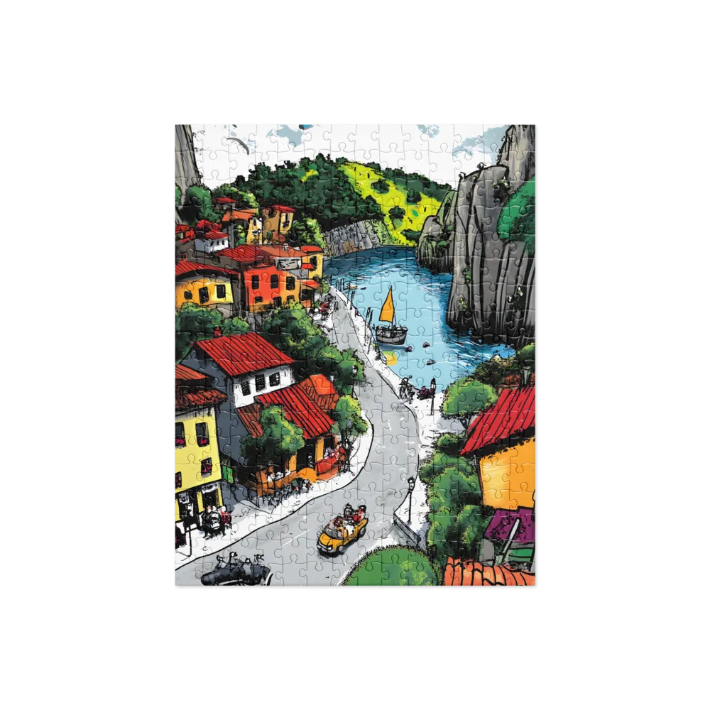 Whimsical Village by the Water | Jigsaw Puzzle | 252 pieces