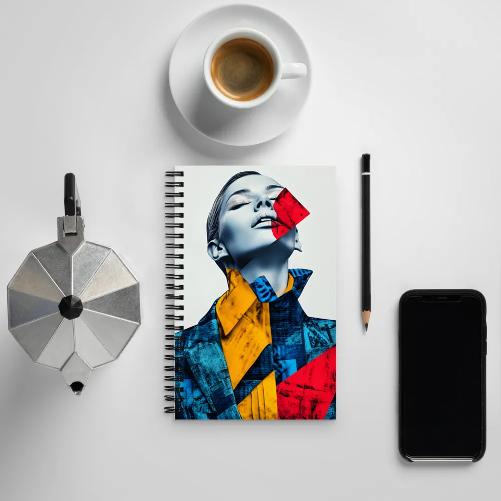 Fragmented Confidence: A Surreal Fashion Portrait | Spiral Notebook