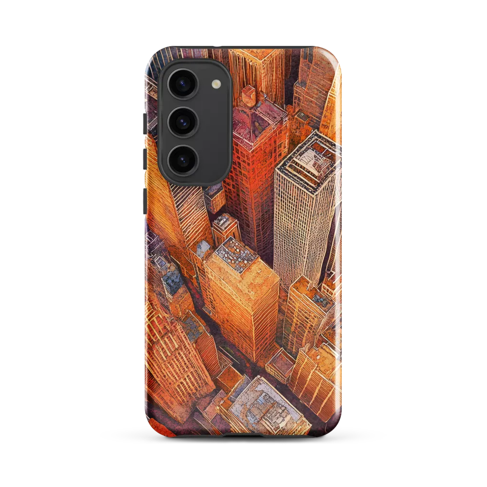 Urban Symphony in Orange and Purple
