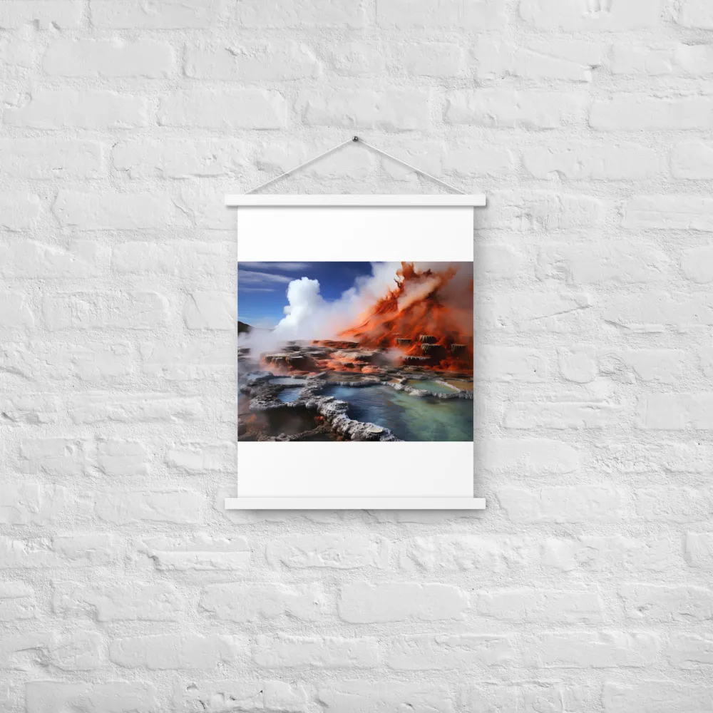Nature's Fury: The Volcano's Expression | Poster With White Wood Hanger | 18″×24″