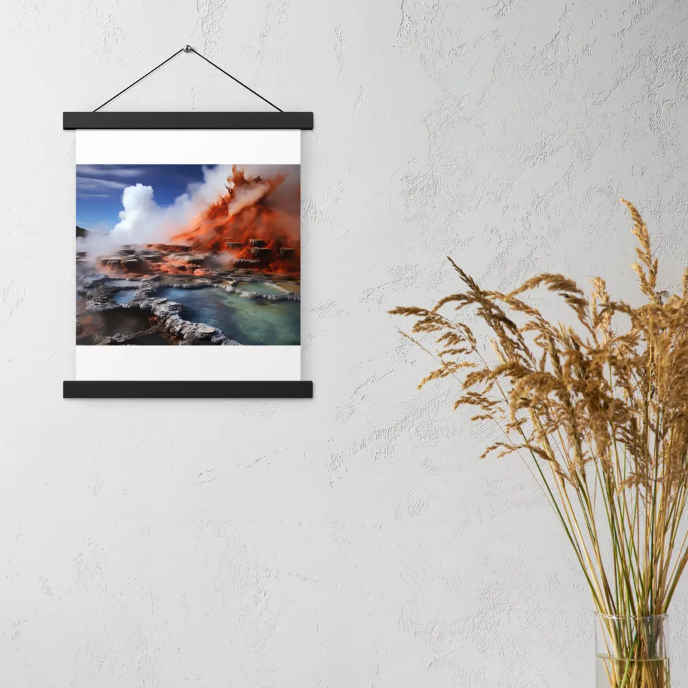 Nature's Fury: The Volcano's Expression | Poster With Black Wood Hanger | 11″×14″