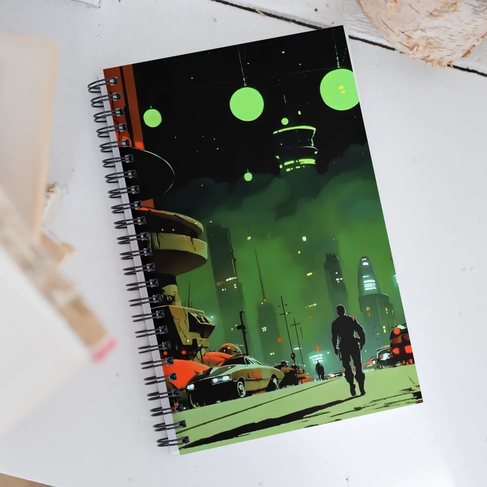 Echoes of a Cyberpunk City | Spiral Notebook