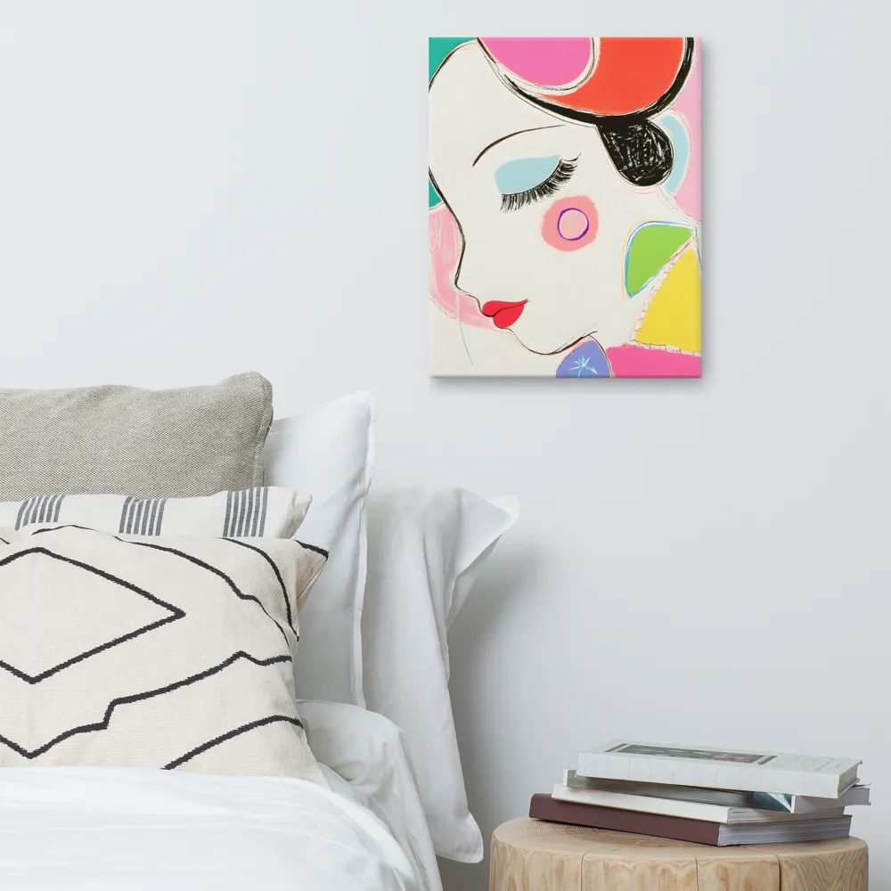 Whimsical Portrait in Colorful Abstraction | Canvas | 16″×20″