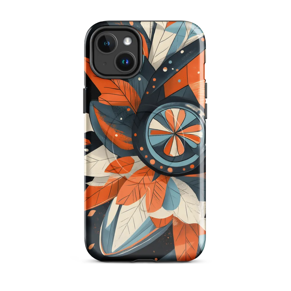 Floral Symphony in Orange and Teal