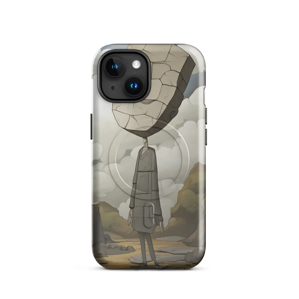 Whimsical Stone Figure in a Rocky Landscape | Phone Case |  15 | MagSafe® Tough Case | Glossy