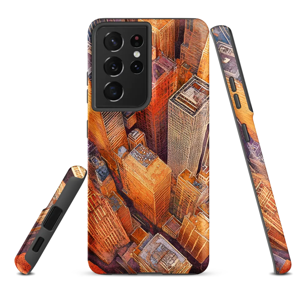 Urban Symphony in Orange and Purple